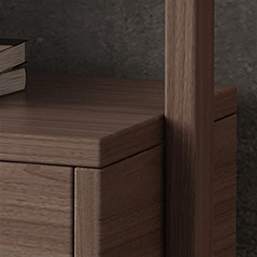 LUKEO All solid wood coat rack floor bedroom coat rack with drawer storage bag rack rack