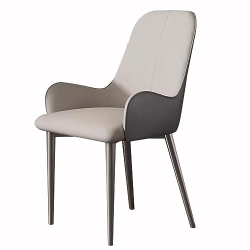 RILOOP Dining Chairs Modern Pu Leather High Back Padded Soft Seat for Home Commercial Restaurants Living Room Chairs/Light Gray+Gray