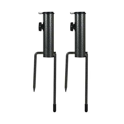Soekodu 2 Pieces Patio Umbrella Steel Anchor with 2 Spike, Umbrella Ground Spike, Metal Sun Umbrella Ground Stake Adjustable Multifunction Paraso