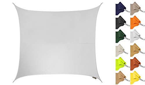 Kookaburra 3.6m Square Water Resistant Garden Patio Sun Shade Sail Canopy 96.5% UV Block with Free Rope(Ivory)