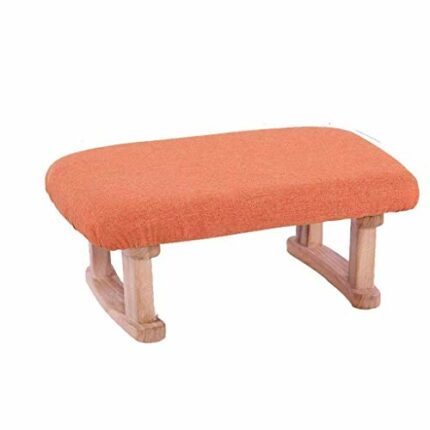 LUKEO Sofa stool -Creative Sofa Stool Simple Low Stool Solid Wood Square Stool Cloth Small Bench Living Room Durable Multifunction Household Crea