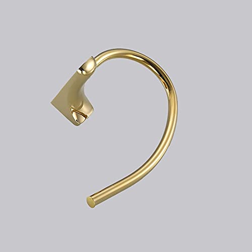 LIUZH Towel Holder Gold Non Perforated Semicircle Towel Ring Bathroom Towel Rack Stainless Steel Towel Rack Bathroom Pendant