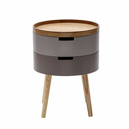 N/A Bedroom Small Simple Bedside Table Nordic Children's Room Storage Cabinet Cute Narrow Round Side Table Double Drawer