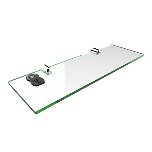 Expression Products Straight Acrylic Safety Shelf 300mm x100mm, Bathroom, Bedroom, Office, Free Trolley Token Material Sample Included per Shipme