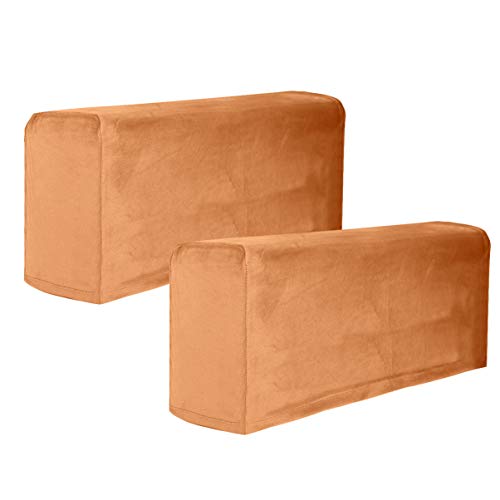 LIOOBO 2Pcs Couch Sofa Armrest Covers Stretch Sofa Slipcover Furniture Protector Armchair Armrest Protective Cover Sleeve for Recliner Sofa Beige