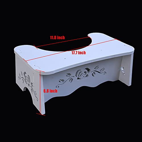 RUN HELIX Bathroom Stool Foldable Squatting Toilet Stool Adult,7 Inch Toilet Potty Stool for Adult and Kids Aid, Poop Stool Wood-Plastic Board, E