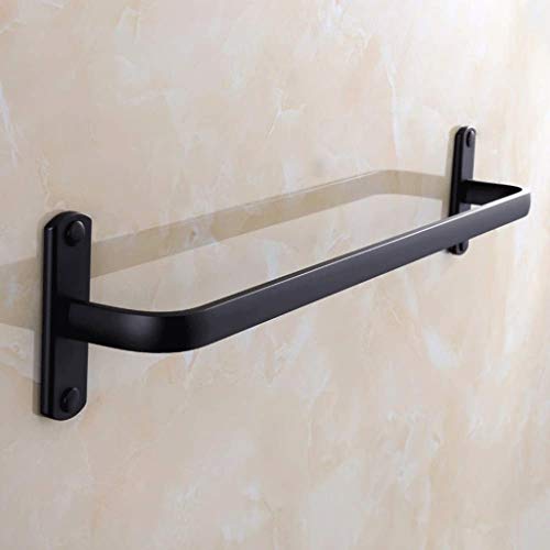 N/A Black Towel Rack, Space Aluminum Towel Rack Bathroom, Bathroom Towel Rack Single Pole, Total Length 39 Cm - Towel Rack