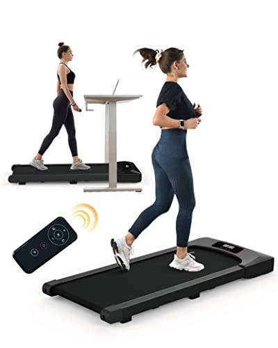LIVSPO Under Desk Treadmill 2.5HP 120KG Slim Walking Treadmill with Remote Control, Electric Treadmill LED Display, Running Walking Jogging Machi
