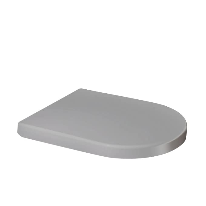 RAM ONLINE Grey Soft Close Toilet Seat D Shape Quick Release Anti Bacterial Soft Close D Shape Bathroom WC Toilet Seat