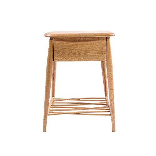 JYDQM Fashion Nightstands White Oak Bedside Table Northern European Solid Wood Small Sized Cabinet Minimalist
