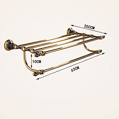 HIGOH Towel Racks, Bathroom Towel Rack Wall Mounted Towel Holder,European-Style All-Copper Bathroom Hardwares,American-Style and Antique Bath Tow