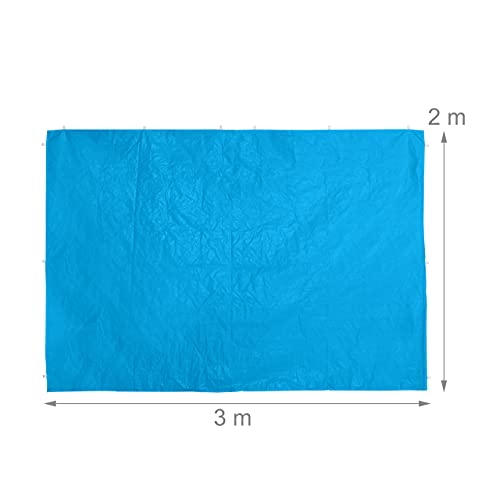 Relaxdays Side Walls Set of 2 2 x 3 m Gazebo Wall with Window, Waterproof, Side Panels for Gazebos, Light Blue