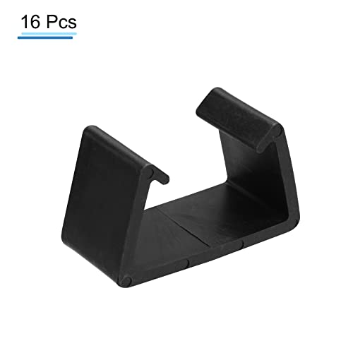 PATIKIL Patio Furniture Clips, 16 Pack 71mm Dia Sofa Rattan Furniture Clamps Wicker Fixed Connection Chair Fasteners for Outdoor Garden, Black