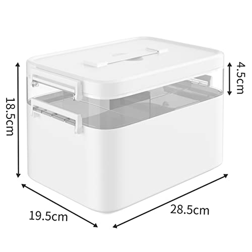Liangduo Medical Box Storage Box, Fold 2-Layer First Aid Box,Portable Medicine Container Box With Mini 3 Compartment,Household Medicine Cabinet O