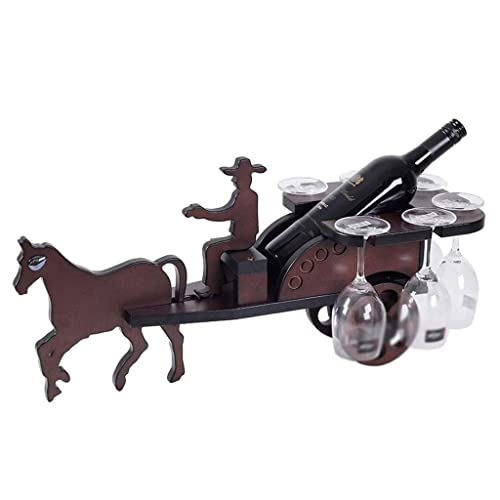 NEOCHY Solid Wine Rack, Wine Bottle Rack European Creative Family Decoration Carriage Wine Rack