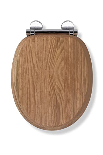 Croydex WL602376H Always Fits Toilet Seat , Solid Oak , 41.5 x 36.5 x 6 cm