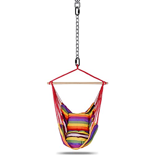 BeneLabel 2 Hanging Chair Chain with 4 Carabiners, Heavy Duty Hanging Kits Hammock Chair Hardware for Indoor Outdoor Playground Hanging Chair Ham