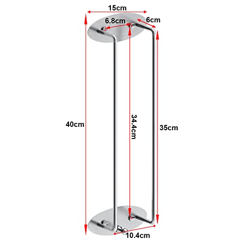 HONPHIER Towel Storage Racks Self-Adhesive Towel Holder Wall Mounted Stainless Steel Towel Rail with Hook No Drilling Bath Towel Holder for Kitch
