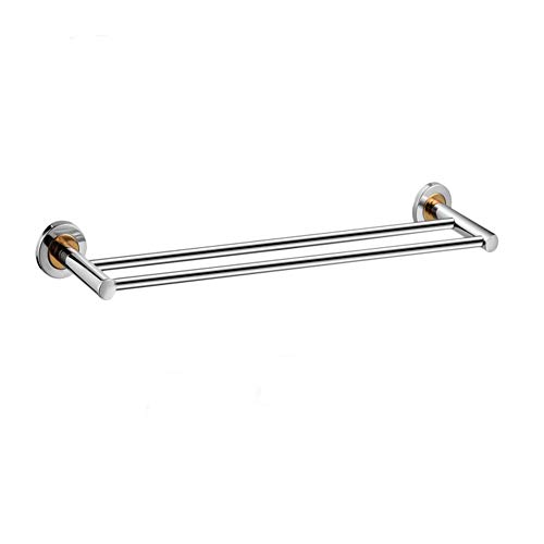 Double Towel Bar, Tiberham Double Layer Towel Rail Multi-Function Towel Rack, Contemporary Style Polished Finish Towel Holder Hanger Wall Mounted