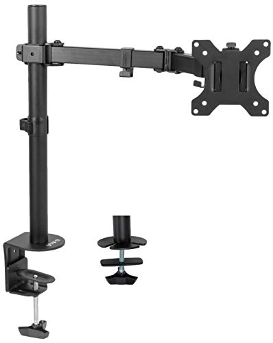 VIVO Full Motion Single VESA Computer Monitor Desk Mount Stand with Articulating Double Center Arm Joint, for up to 32 inch Screens (STAND-V101)