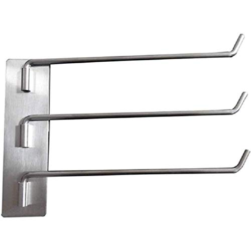 N/A Towel rack - Swivel Towel Bar Stainless Steel Bathroom Swing Hanger Towel Rack Holder Storage Organizer Space Saving Wall Mount Brushed Finis