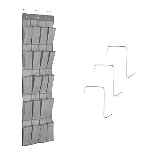 Navaris Over Door Shoe Storage - Hanging Shoe Organiser For Cupboards And Wardrobes - Hanging Shoe Rack - Behind Door Space Saving Organizer - Li