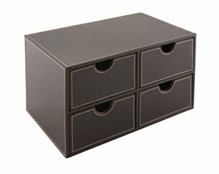 OSCO Faux Leather 4 Drawer Chest - Brown
