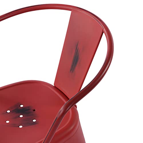 FurniutreR Dining Chair, Metal Rubber, Red