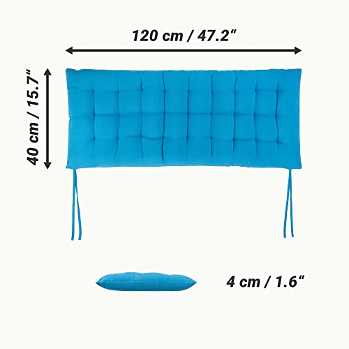 JEMIDI Bench Cushion Seat Pad - Long Padding with Ties For Indoor Benches, Bay Window, Pallet Furniture - Tufted Cotton with 4cm Polyester Fillin