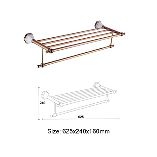 HIGOH Towel Racks,Bathroom Towel Rack Wall Mounted Towel Holder,Bath Towel Rack,Zinc Alloy Double Shelf,Polished Wall Mount Towel Shelf