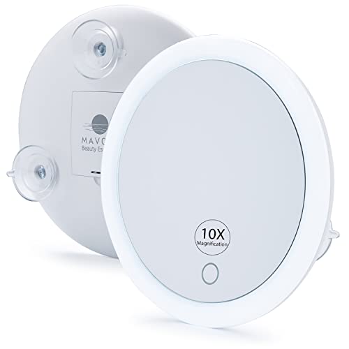 Magnifying Mirror - Suction Cups (10X - LED Three Suction Cups)