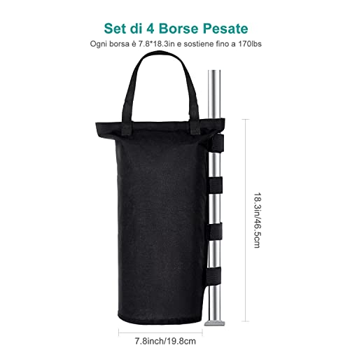 BROSYDA Sandbags Set of 4 Heavy Duty, Industrial Grade 1680D Weights for Gazebo Legs, Sand Bags for Any Pop Up Tents Canopy Outdoor Patio (One-tu