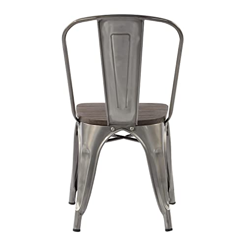 FurnitureR Dining Chair, Metal, Silver
