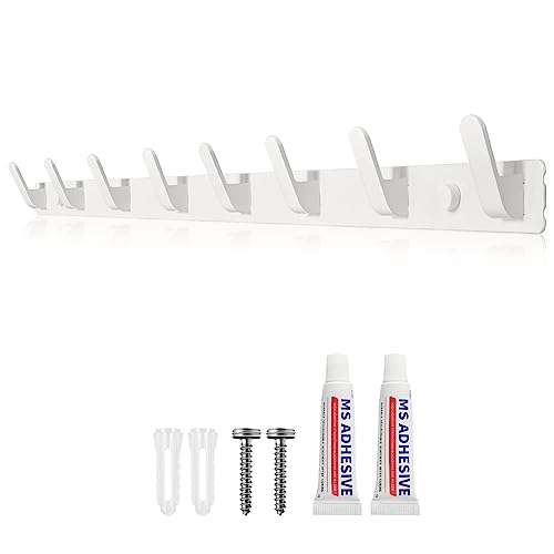 Sevenpers Coat Hangers Wall Mounted, Wall Coat Racks (2 Pack), Heavy Duty Black Coat Hooks, Door Hanger with 5 Hooks, Clothes Hooks and Wall Hook