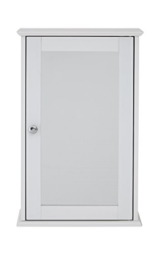 Premier Housewares Bathroom Storage Wall Cabinet MDF Wall Mounted Bathroom Storage Cabinet with Bathroom Shelf White Bathroom Organizers and Stor