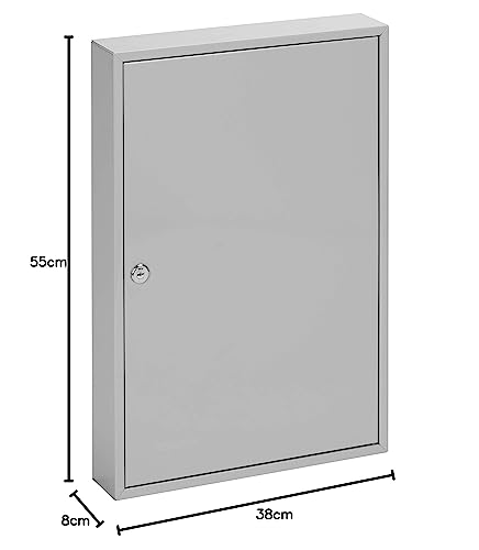 Sterling KC50H Single Door Key Cabinet with 50 Hooks, Grey