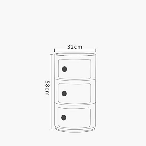 N/A Round Storage Unit Plastic Cabinet Bedside Table for Home Corridor Bathroom Bedroom