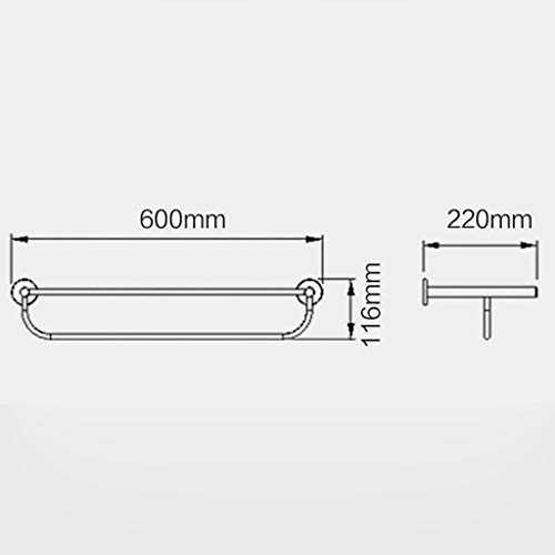 N/A Stainless Steel Wall Mounted Towel Racks Wall Mounted Towel Rack Bathroom Hotel Rail Holder Storage Shelf
