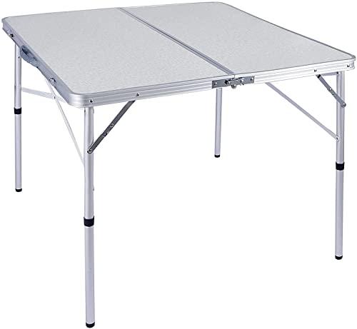 REDCAMP 32" Square Folding Card Table, Lightweight Portable Fold in Half Small Card Tables for Adults Indoor Outdoor Use, White