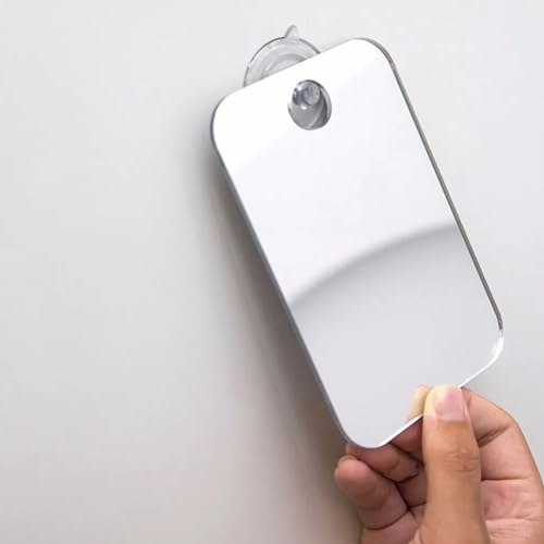 Luqune 2Pcs Fogless Shower Mirror for Men, Free Shaving Mirrors Shatterproof Portable Wall Hanging Shower Mirror for Shaving and Makeup Applicati