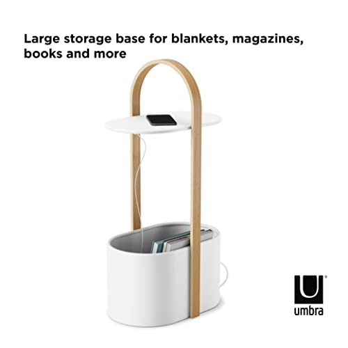 Umbra Bellwood Storage Table, White/Natural