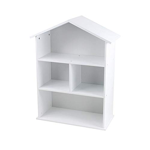 House Childrens Bookcase, White, H 87cm x W 67.5cm x D 30cm