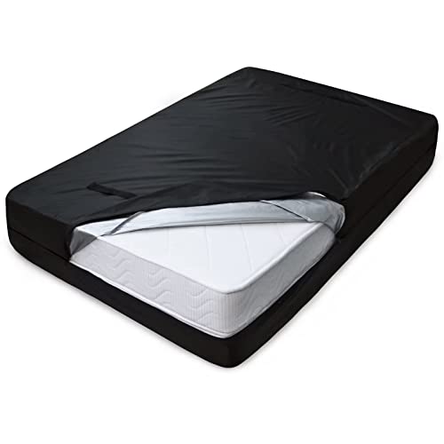 Mattress Bags for Moving Full Size, Waterproof Mattress Bag with Double Zippers & 4 Strong Handles, Reusable Mattress Storage Bag, Heavy Duty Enc