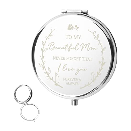 Jagowa Mum Birthday Gifts, Foldable Double-Sided Compact Mirror for Mum, Best Presents from Daughter or Son for Mother's Day (Rose Gold)
