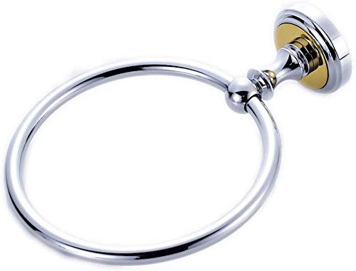 KNOXC Towel Racks,Round Copper Towel Hanging from Silver Bathroom Towel Hanging Circle Towel Rack