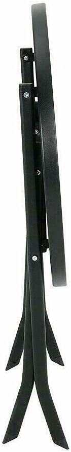 Marco Paul Black Round Folding Side Drinks Table Side Coffee Table Garden Patio Drinks Home Indoor Outdoor Furniture Bistro Occasional Portable D