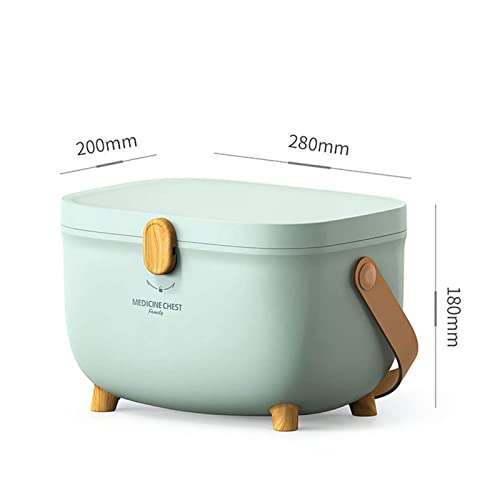 Les-Theresa Medicine Storage Box, Plastic Oval First Aid Box, Double Layers Multi Grid Large Capacity Medical Organizer, Emergency Bins for Home,