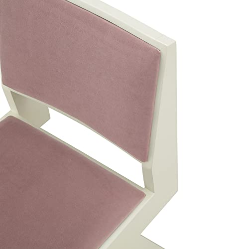 Meelano Side Chair, Oak Velvet, Pink