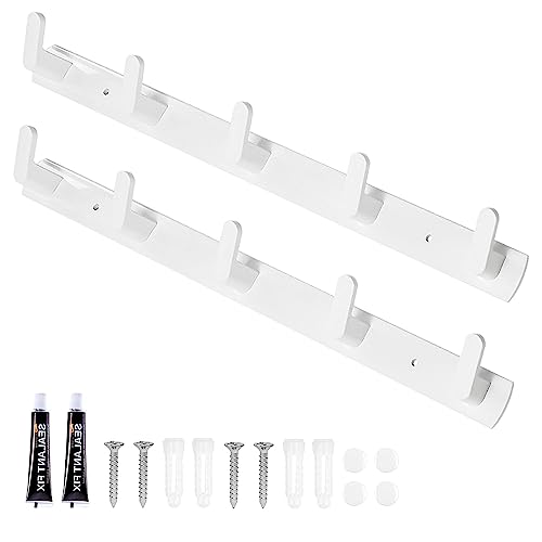CyanCloud Coat Hooks,Coat Hooks Wall Mounted,Heavy-Duty Over Door Hanger,White Door Hooks Aluminum Coat Hook Wall Hooks for Hanging Bags Towel Ke