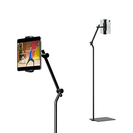 Twelve South HoverBar Tower | Multi-Angle Universal Tablet & iPad Floor Stand Holder For Apple Fitness+, Peloton/Stationary Bikes , Exercise and